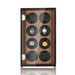 CHIYODA Watch Winder, 8 Watch Winder For Men's And Women's Automatic Watch With 8 Mabuchi Motor, LCD Digital Display And High Gloss Brown