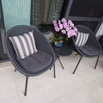 Balcony Tables And Chairs Three Piece Set Household Mini Coffee Table Iron Leisure Tables And Chairs Modern Simple Balcony Rattan Chairs Black Gray