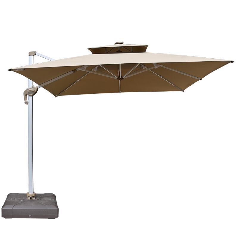 Outdoor Umbrella Balcony Leisure Rooftop Garden Umbrella Windproof Stall Aluminum Alloy Roman Umbrella Sunshade Square 3m Stone Seat