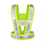 10 Pieces V-shaped Reflective Vest Traffic Warning Clothing Duty Environmental Protection Reflective Vest Polyester V-shaped Reflective Vest Fluorescent Yellow