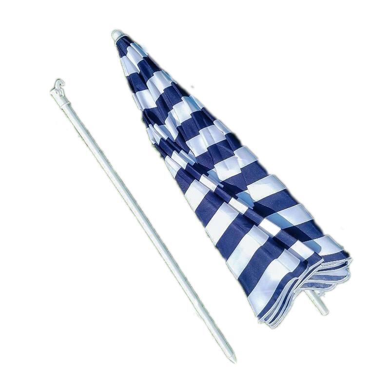 Blue And White Stripe 2m Outdoor Sunshade Umbrella Large Stall Umbrella Sun Umbrella Beach Umbrella Rainproof And Sunscreen Folding Booth Umbrella Courtyard Umbrella  (Without Umbrella Seat)