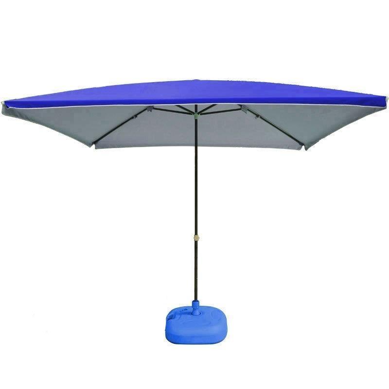 Blue 2m*2m+20L Base Large Outdoor Folding Rain Shed Courtyard Sun Umbrella Rectangular Umbrella Large Commercial Square Stall