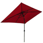 Wine Red 2x2m/2x3m Outdoor Sunshade Courtyard Sun Umbrella Night Market Stall Umbrella Balcony Sunscreen Square Umbrella