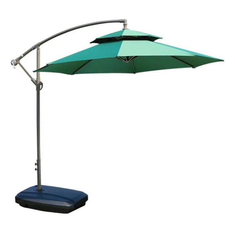 Aluminum Rod 3m Khaki Sunshade Rainproof With Mobile Water Seat Stall Umbrella Canopy Outdoor Sunshade 3m Large Sunshade Outdoor Stall Courtyard Umbrella Sentry Box Security Banana Umbrella Roman Umbrella Folding