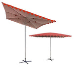 Outdoor Sunshade Sun Umbrella Stall Large Courtyard Folding Rainproof Sunscreen Square Shop Commercial Inclined Umbrella (inclined Umbrella) 3 × 2.5 Red Thickened Silver Tape 6 Bone