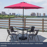 Balcony Small Table And Chair Glass Tea Table Outdoor Leisure Table And Chair Iron Small Round Table And Chair Combination