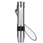 Special Flashlight Rechargeable LED Light Super Bright Waterproof Stainless Steel Flashlights Silver