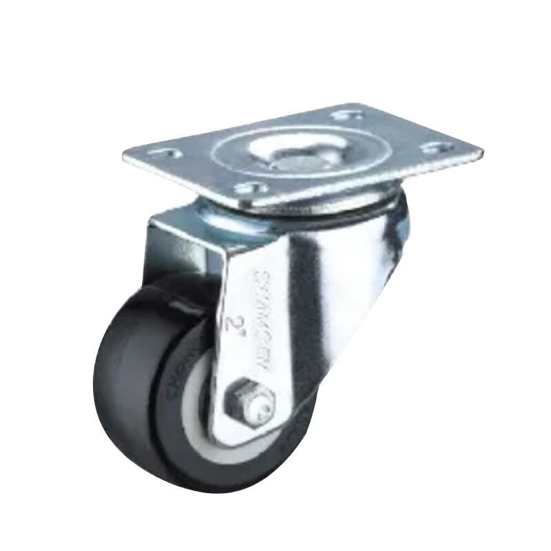 1.5-inch Plate Swivel Caster Wheels 4PCS Medium Light Universal Wheels Movable Black Polyurethane (PU) Casters - 4PCS